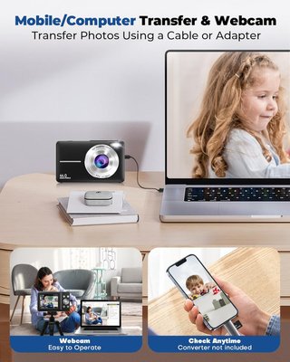 SIN ABRIR Cámara Digital para Niños 1080P 44MP