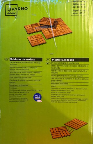 Baldosas de madera acacia Livarno Home