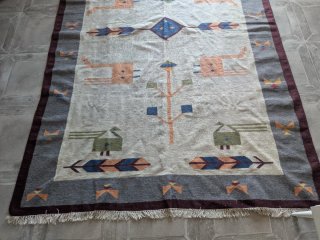 Tappeto Kilim Etnico Boho Beige Multicolor