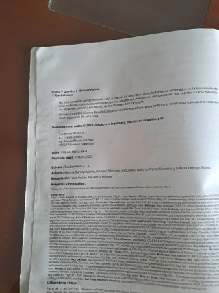Física y Química I, 1o Bachillerato