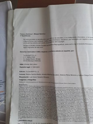 Física y Química I, 1o Bachillerato