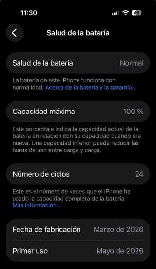 iPhone 17 blanco 256Gb, no tiene ni un mes.