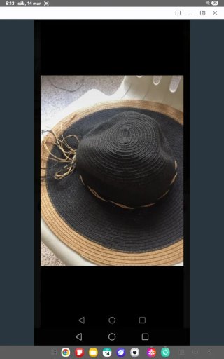 OCASION Sombrero de playa negro y beige