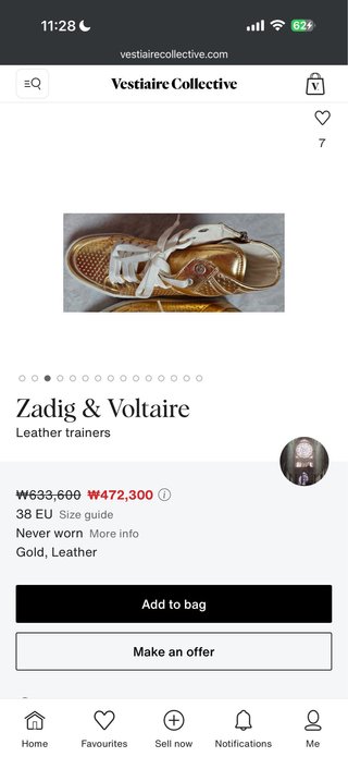 Zadig & Voltaire Piel Oro Microperf T.41 (7)