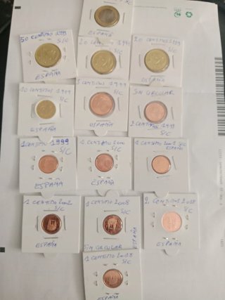 S/C .14 Monedas Euro España 1999 y más.