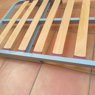 Somier plegable metálico con lamas de madera