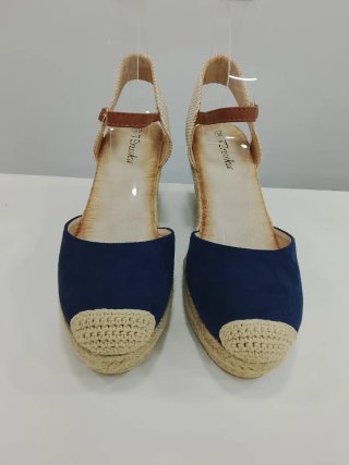 Esparteñas cuña azul y beige