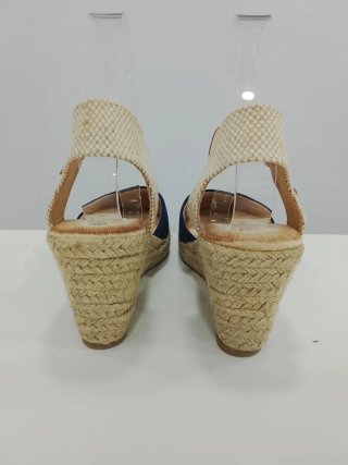 Esparteñas cuña azul y beige