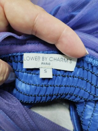 Vestido de fiesta azul y morado