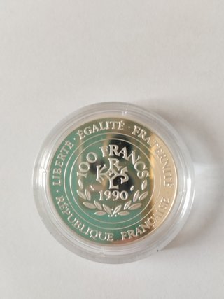 Moneda 15 Écus Carlos Magno 814-1990