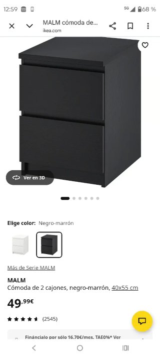 Mesita de noche Ikea wengue