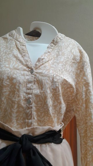 Gonna poliestere + camicia lino/cotone
