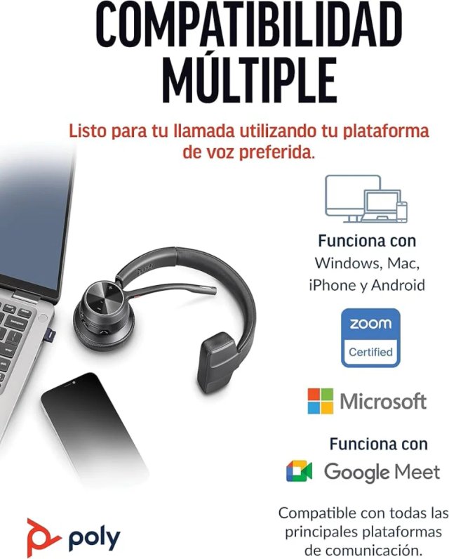 Poly Voyager 4310 UC Auriculares Inalámbricos