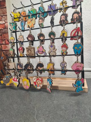 Portachiavi in legno personaggi anime e giochi
