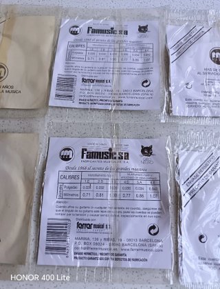 Lote 6 cuerdas guitarra Trebol y Gato Negro