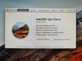 Mac mini 2011 16GB RAM 500GB HD