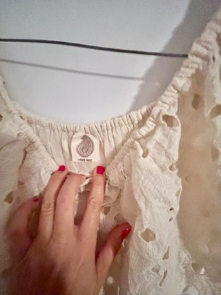 Vestido Boho Beige Encaje Talla Única