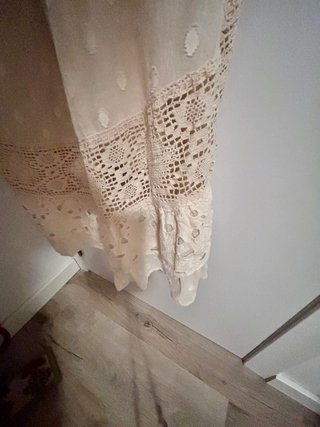 Vestido Boho Beige Encaje Talla Única