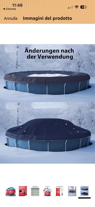 Cuacino copri piscina 2x4m