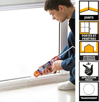 Sellador de silicona neutro transparente SikaSeal