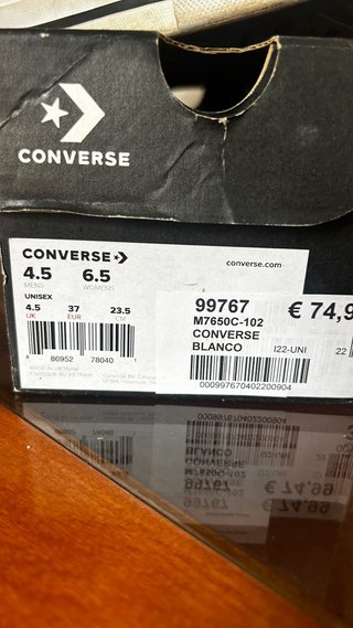 Converse All Star Negras Talla 37