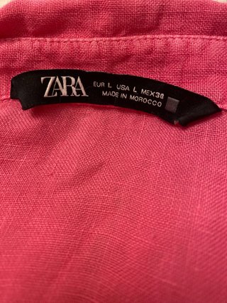 Camisa Zara Lino Rosa