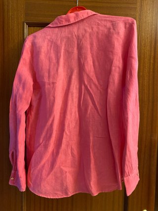 Camisa Zara Lino Rosa
