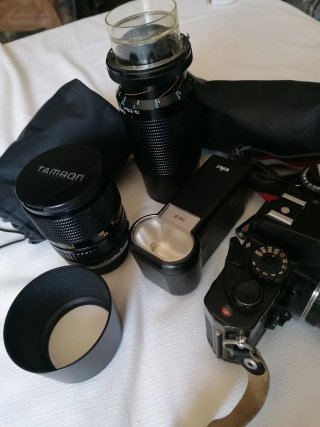 Yashica FR 50mm, obj. Tamron 28-70 y 70-210, y más