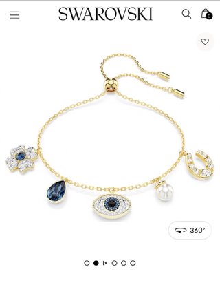 Pulsera Swarovski Azul y Dorada