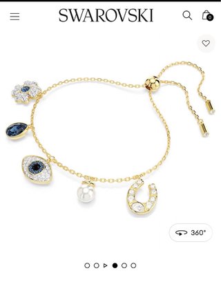 Pulsera Swarovski Azul y Dorada