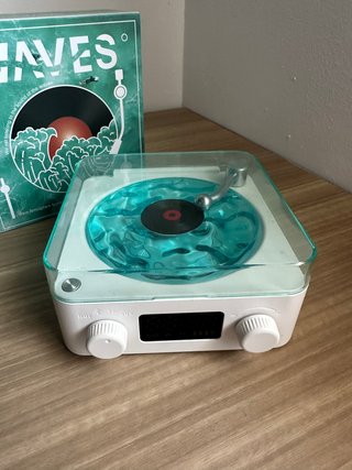 Altavoz Tocadiscos 5W Azul y Blanco