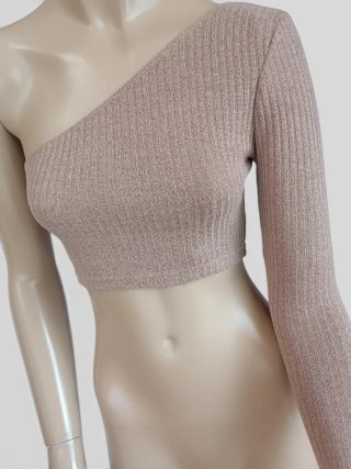 Top asimétrico acanalado Shein Talla S