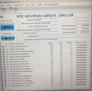 Disco Duro WD Purple 2TB SATA CCTV 24/7