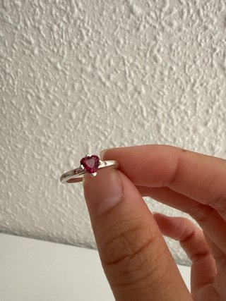 Anillo Pandora Plata Corazón Rosa