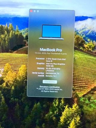 MacBook Pro 13 2020 Intel i5 16GB RAM 512GB