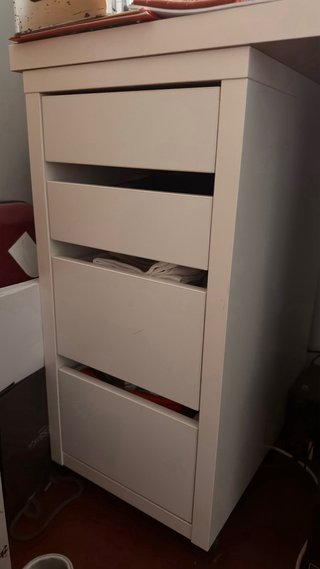 2x Cajonera blanca con ruedas MICKE IKEA