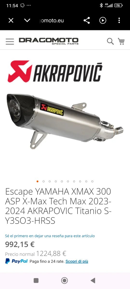 Silencioso Akrapovič Yamaha XMAX