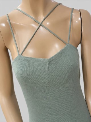 Vestido H&M Tiras Cruzadas Verde Talla M