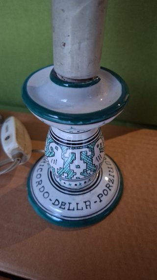 Lampada ceramica vintage decorata
