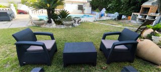 Juego de jardín 5 piezas con cojines
