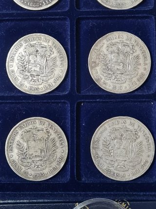 Lote 24 Monedas Plata Venezuela