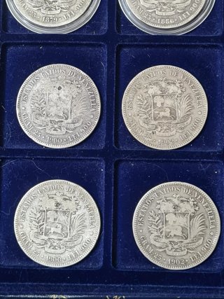 Lote 24 Monedas Plata Venezuela