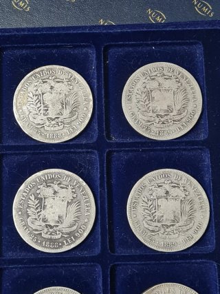 Lote 24 Monedas Plata Venezuela