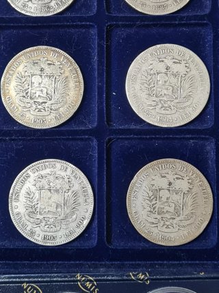 Lote 24 Monedas Plata Venezuela