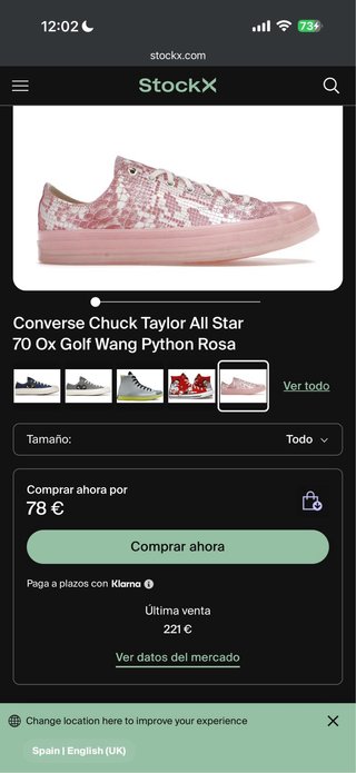 Converse Piel Talla 41.5 Rosa/Blanco estamp (7)