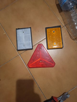 3 Reflectores Seguridad Coche Triángulo y Rectangu