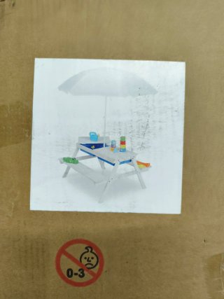 Tavolo da picnic per bambini con ombrellone NUOVO