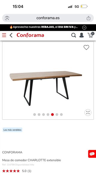 Mesa Comedor Extensible Conforama