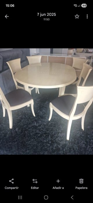Mesa comedor para 6 personas con 6 sillas