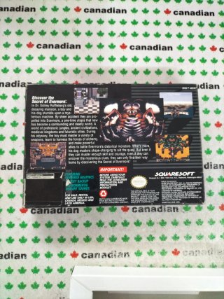 Secret of Evermore Super Nintendo SNES